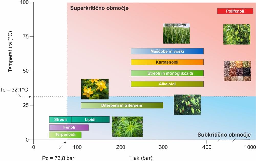 Možnosti ekstrakcije s CO2 v sub- in superkritičnih pogojih
